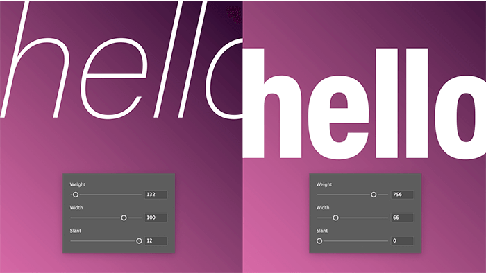 Variable fonts